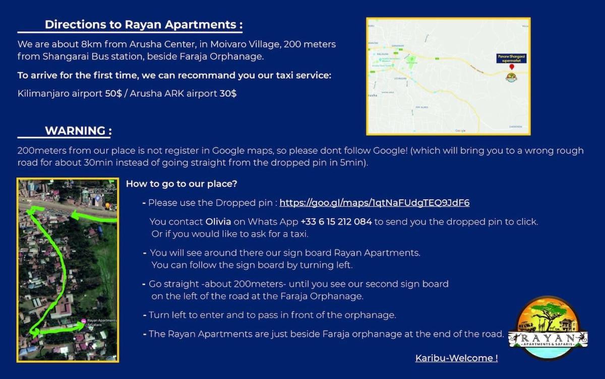 Rayan Apartments & Safaris Arusha Luaran gambar